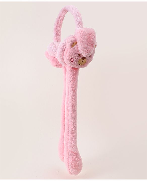 Babyhug Ear Muffs with Bear Design - Pink