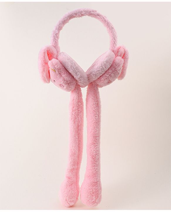 Babyhug Ear Muffs with Bear Design - Pink