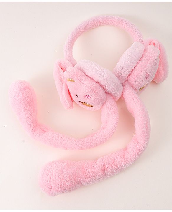 Babyhug Ear Muffs with Bear Design - Pink