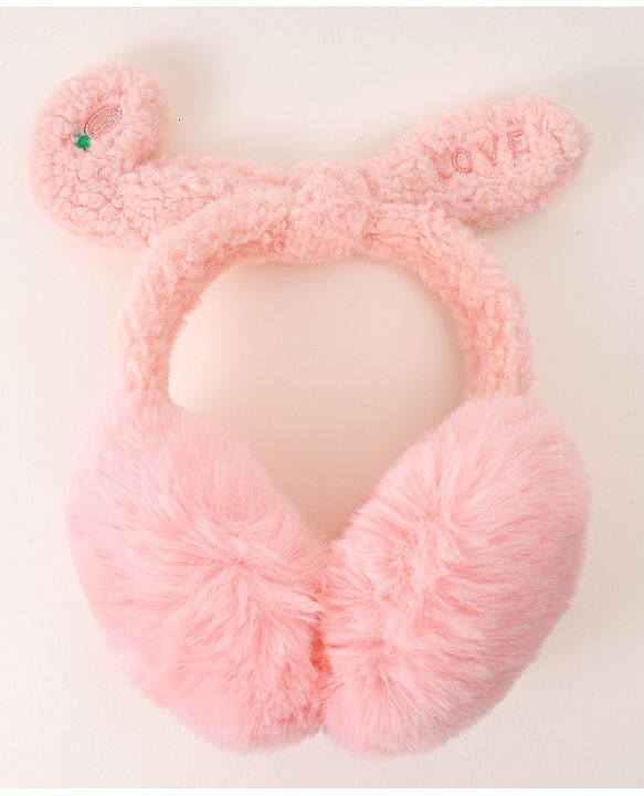 Babyhug Ear Muffs with Ear Applique - Pink