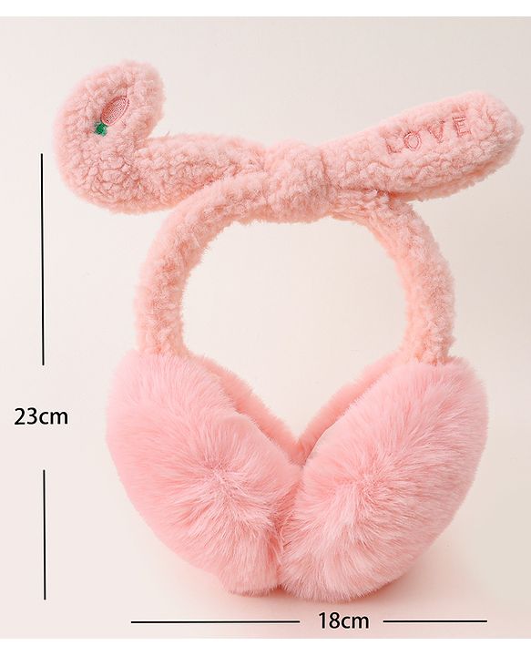 Babyhug Ear Muffs with Ear Applique - Pink