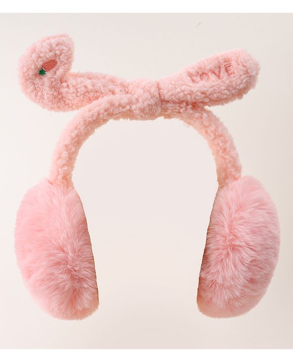 Babyhug Ear Muffs with Ear Applique - Pink