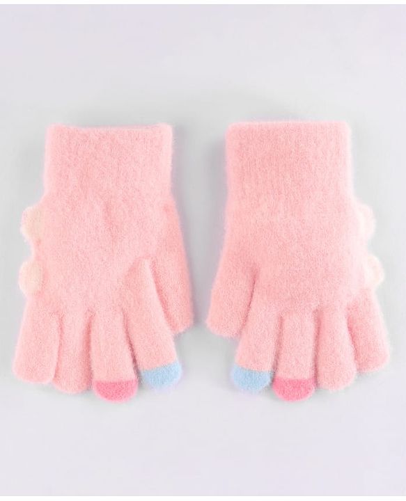 Babyhug Gloves with Bear Design - Light Blue