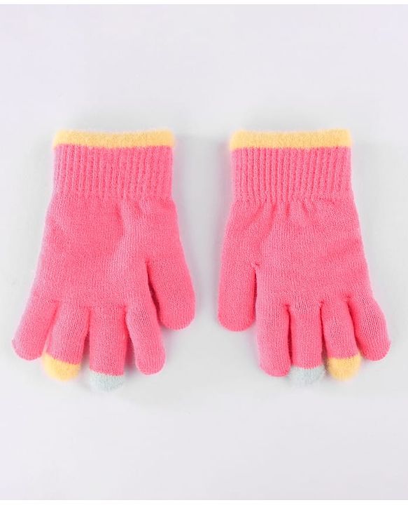 Babyhug Gloves with Puppy Applique - Yellow
