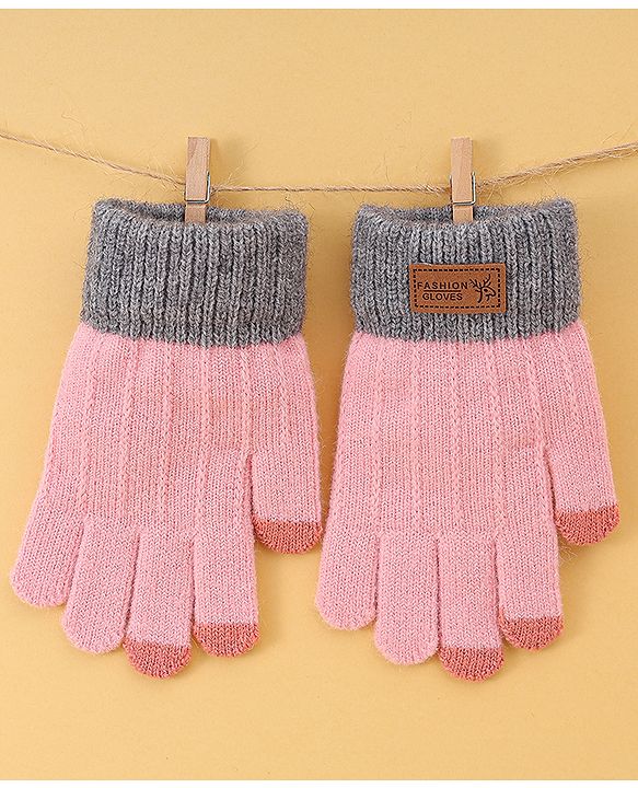 Pine Kids Solid Color Gloves - Pink