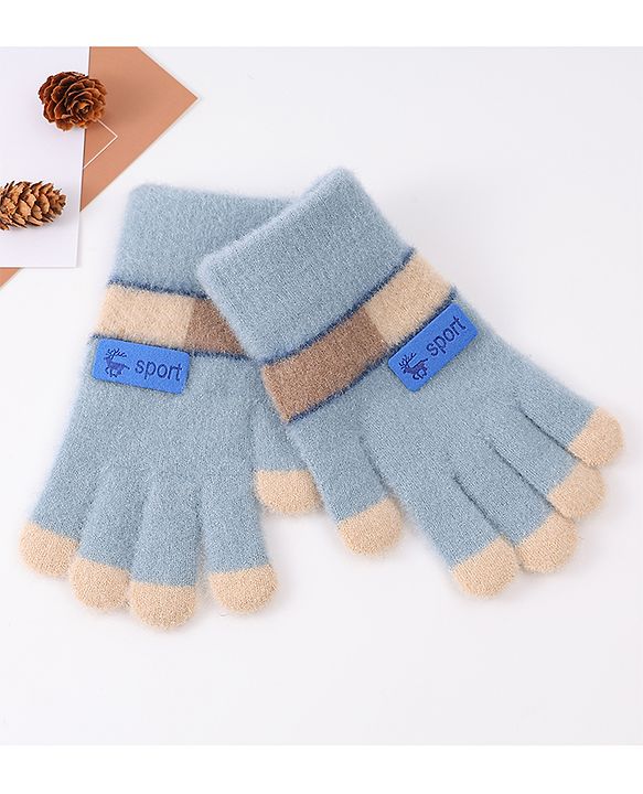 Pine Kids Gloves with Color Block Design - Red