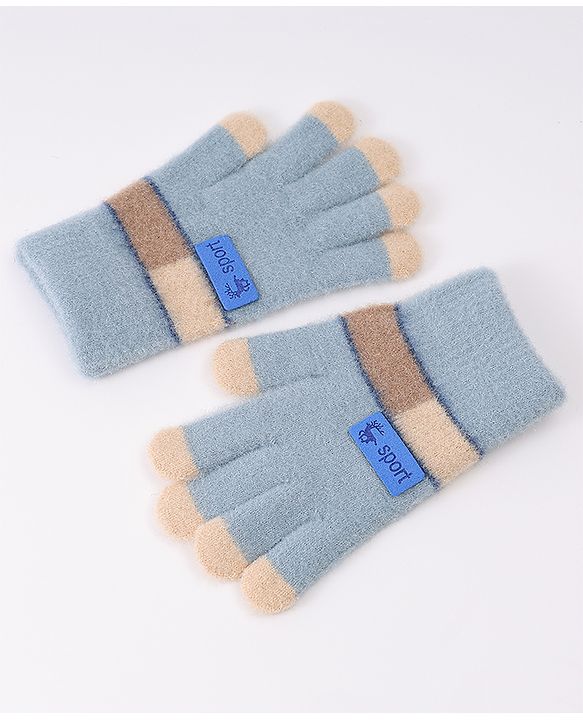 Pine Kids Gloves with Color Block Design - Red