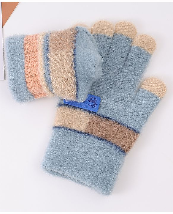 Pine Kids Gloves with Color Block Design - Red