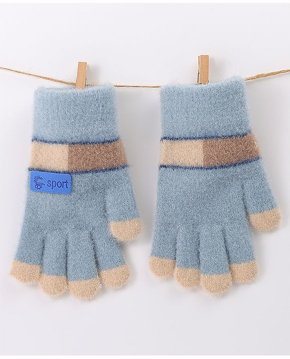 Pine Kids Gloves with Color Block Design - Red
