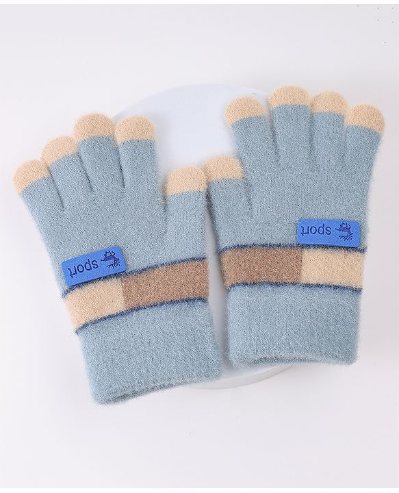 Pine Kids Gloves with Color Block Design - Red