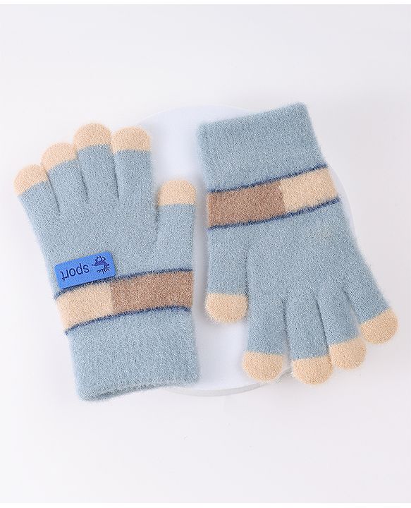 Pine Kids Gloves with Color Block Design - Red