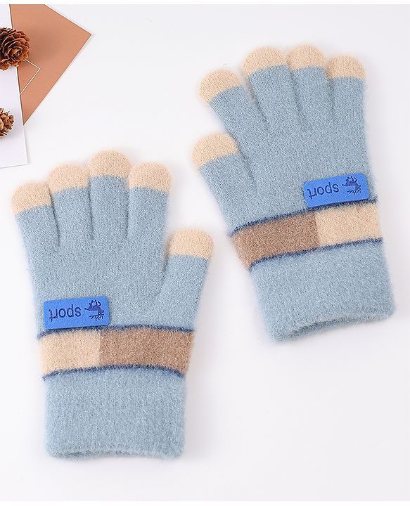 Pine Kids Gloves with Color Block Design - Red