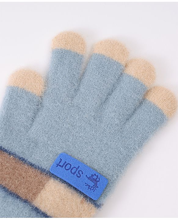 Pine Kids Gloves with Color Block Design - Red