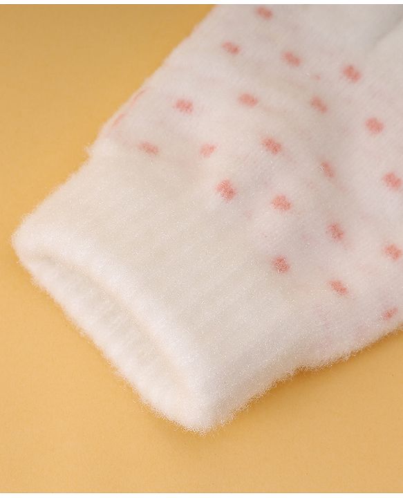 Pine Kids Gloves with Polka Dot Design - White