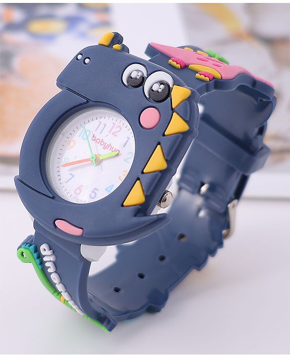 Babyhug Free Size Dino Analog Watch - Blue