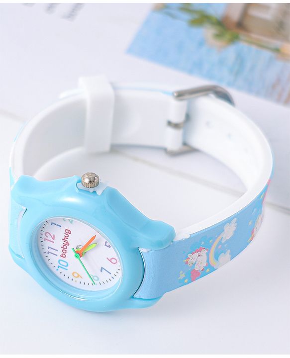 Babyhug Analog Watch with Unicorn Print - Blue