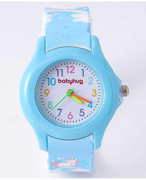 Babyhug Analog Watch with Unicorn Print - Blue