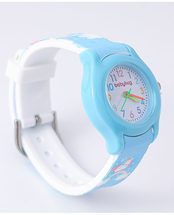 Babyhug Analog Watch with Unicorn Print - Blue