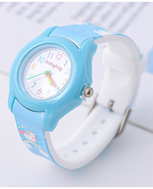 Babyhug Analog Watch with Unicorn Print - Blue