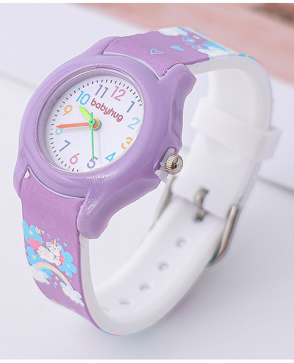 Babyhug Analog Watch with Unicorn Print - Blue