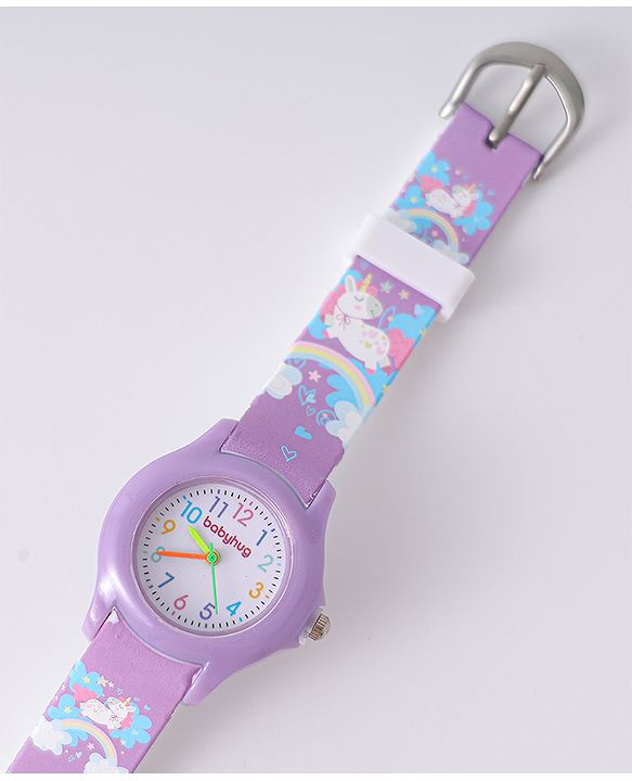 Babyhug Analog Watch with Unicorn Print - Blue