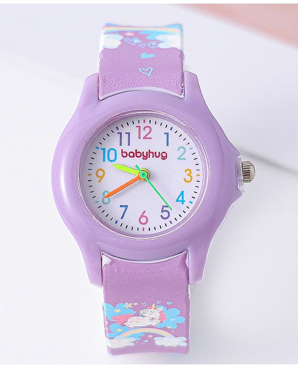 Babyhug Analog Watch with Unicorn Print - Blue