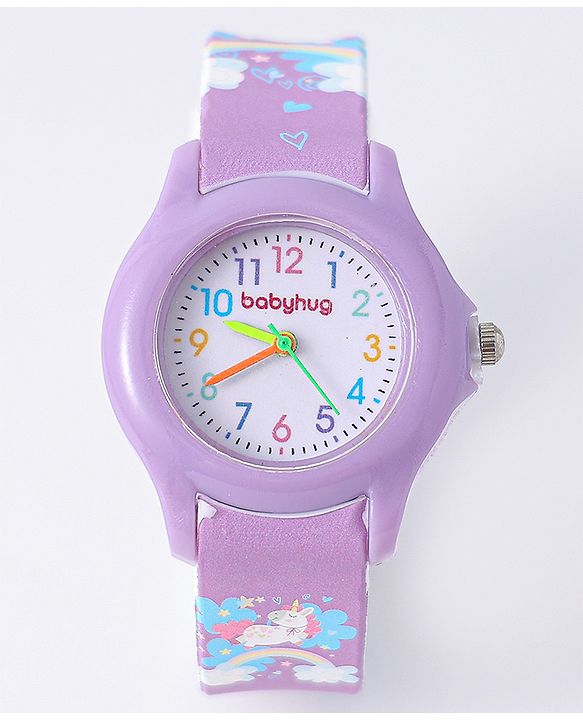 Babyhug Analog Watch with Unicorn Print - Blue