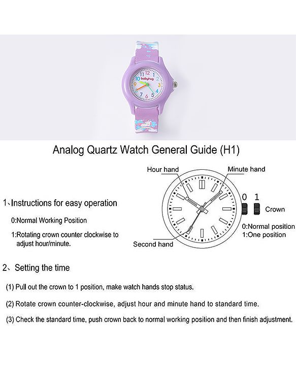 Babyhug Analog Watch with Unicorn Print - Blue