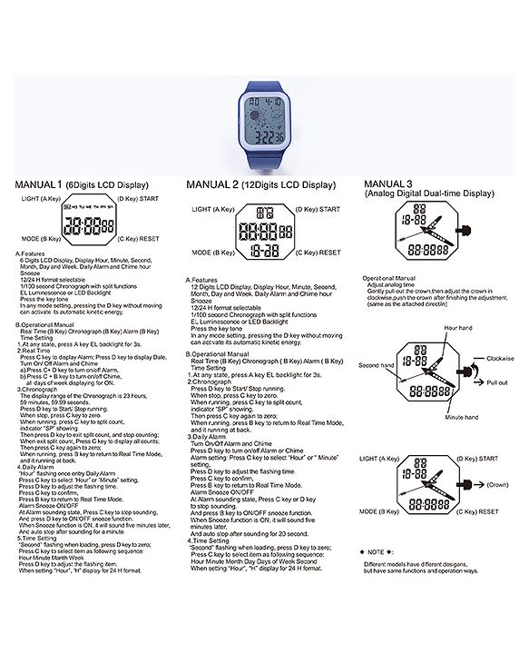 Pine Kids Solid Digital Watch Free Size - Navy Blue