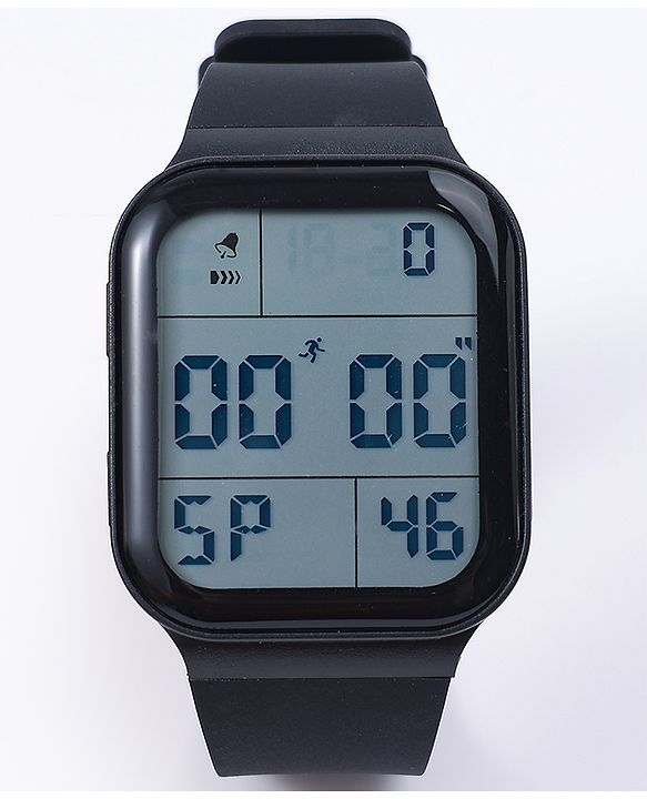Pine Kids Solid Digital Watch Free Size - Black