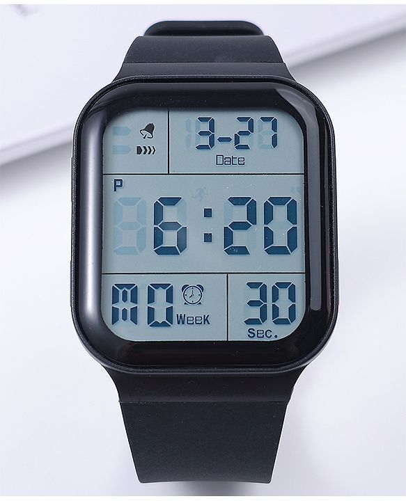 Pine Kids Solid Digital Watch Free Size - Black
