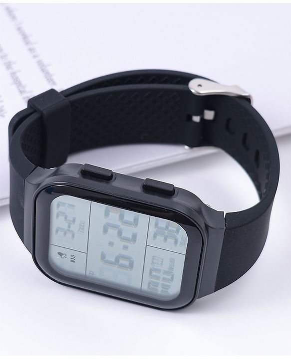 Pine Kids Solid Digital Watch Free Size - Black