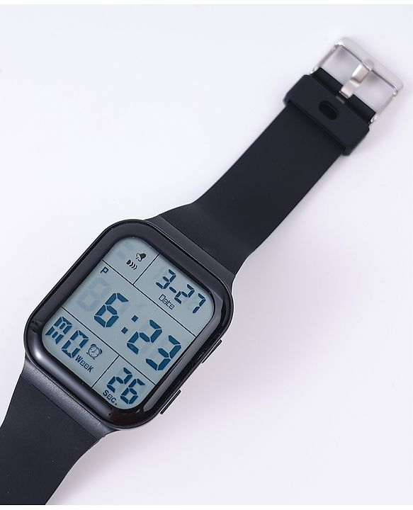 Pine Kids Solid Digital Watch Free Size - Black