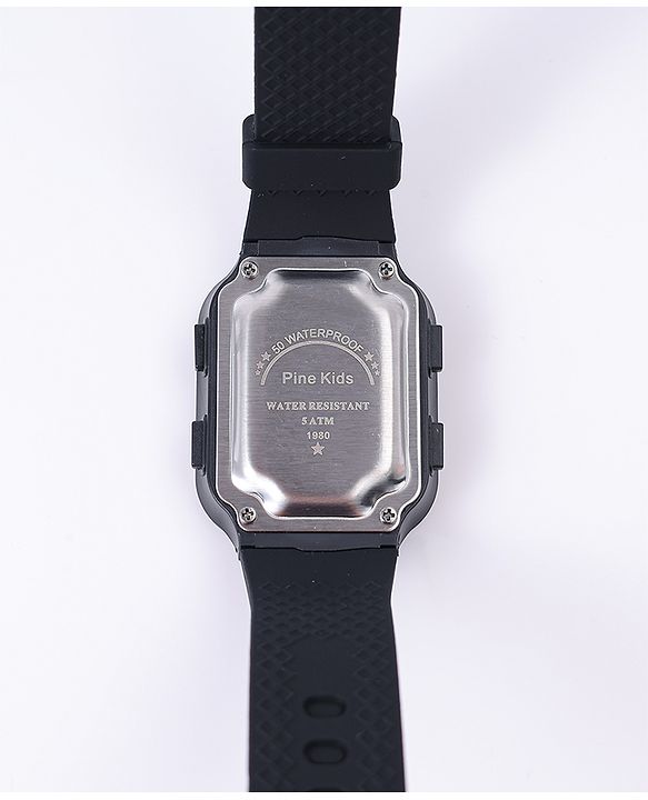 Pine Kids Solid Digital Watch Free Size - Black