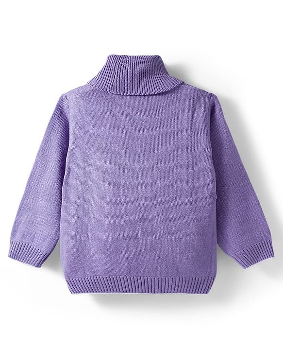 Babyhug Knit Full Sleeves Turtle Neck Pullover Sweater -Charcoal Grey