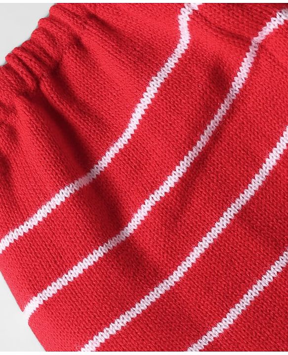 Babyhug Sweater Knit Full Length Regular Fit Striped Woollen Pant - Light Blue