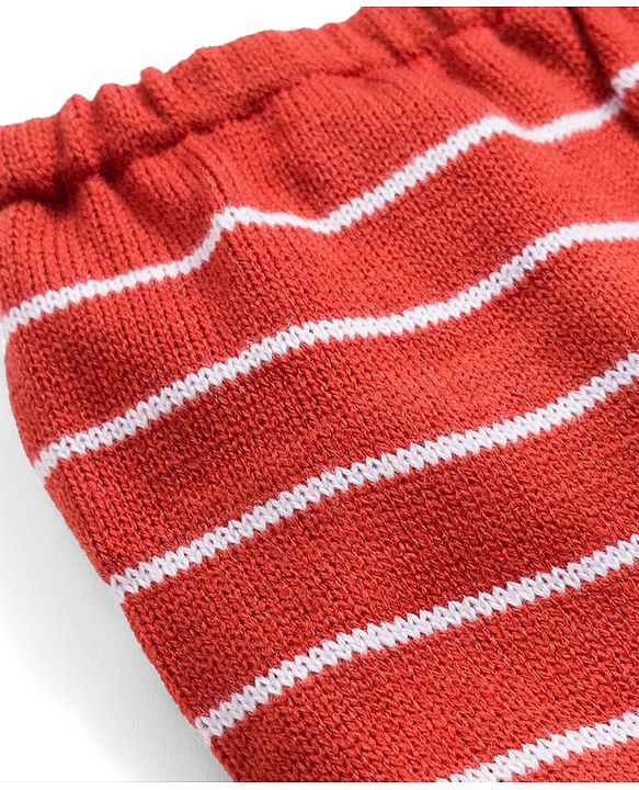 Babyhug Sweater Knit Full Length Regular Fit Striped Woollen Pant - Light Blue