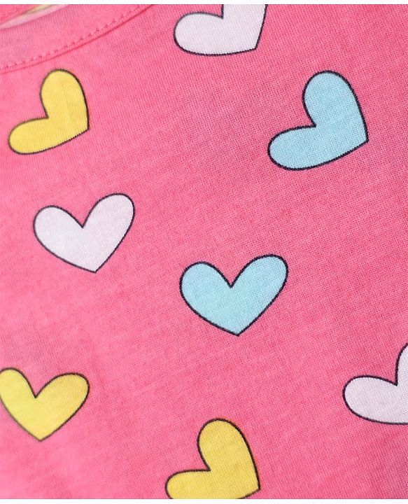 Babyhug 100% Cotton Single Jersey Knit Slips with Bunny & Heart Print Pack of 3 - Yellow Pink & Blue