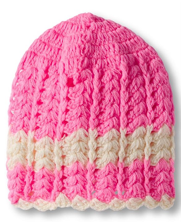 Babyhug Full Raglan Sleeves Crochet Hand-Knit Woollen Dress with Colour Floral Applique Block Design & Cap - Pink