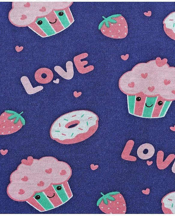 Babyhug 100% Cotton Singlet Tropical Theme & Text Printed Slips Pack Of 3 - Pink Navy Blue & Yellow