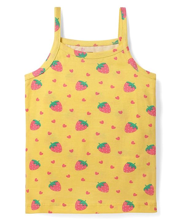 Babyhug 100% Cotton Singlet Tropical Theme & Text Printed Slips Pack Of 3 - Pink Navy Blue & Yellow