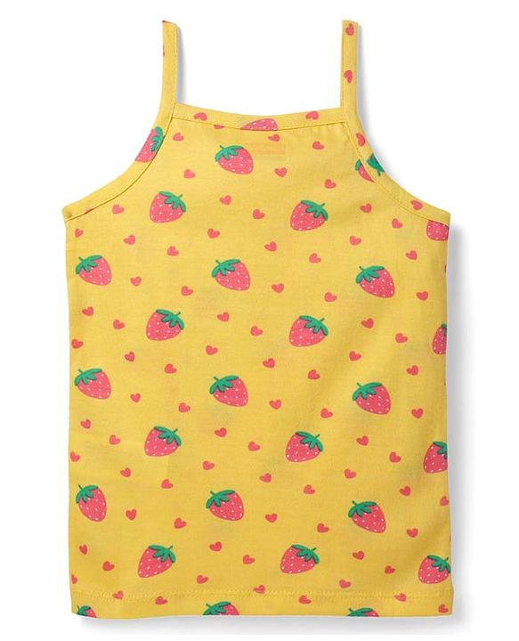 Babyhug 100% Cotton Singlet Tropical Theme & Text Printed Slips Pack Of 3 - Pink Navy Blue & Yellow