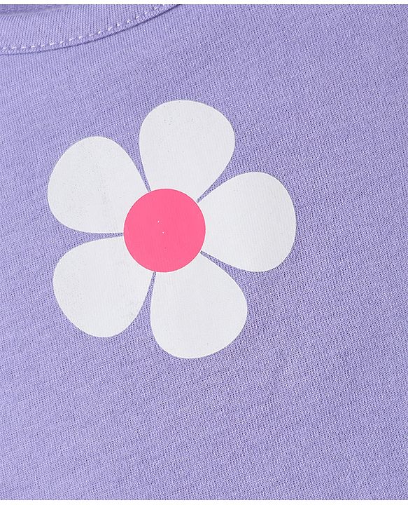 Babyhug 100% Cotton Single Jersey Knit Sleeveless Slips With Floral & Polka Dot Print Pack Of 3 - Pink White & Purple