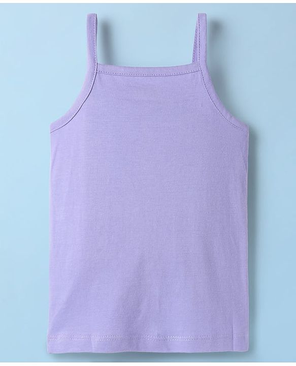 Babyhug 100% Cotton Single Jersey Knit Sleeveless Slips With Floral & Polka Dot Print Pack Of 3 - Pink White & Purple