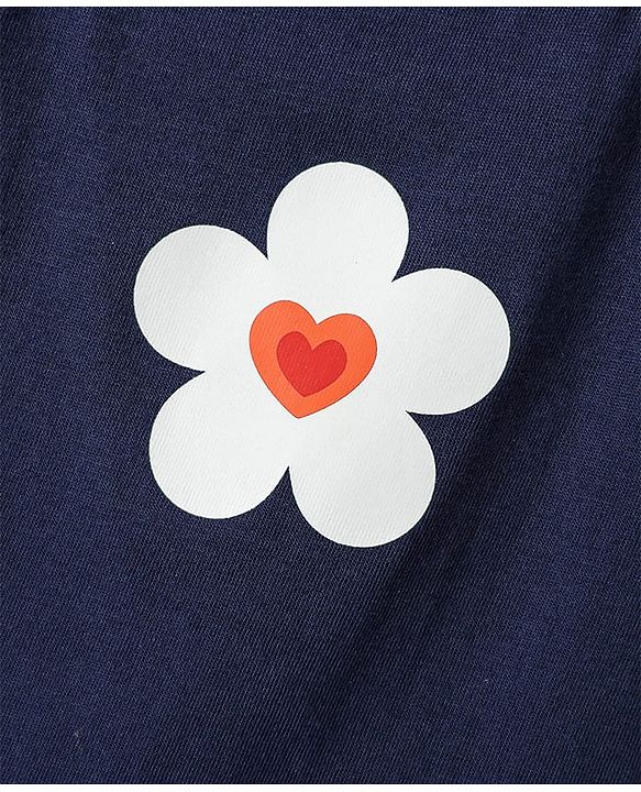 Babyhug 100% Cotton Singlet Floral & Heart Printed Slips Pack of 3 - White Red & Navy Blue