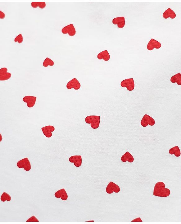 Babyhug 100% Cotton Singlet Floral & Heart Printed Slips Pack of 3 - White Red & Navy Blue