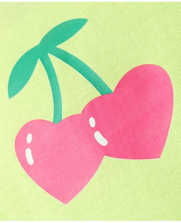 Babyhug 100% Cotton Single Jersey Knit Sleeveless Slips With Heart & Tropical Theme Print Pack Of 3 - Pink White & Light Green