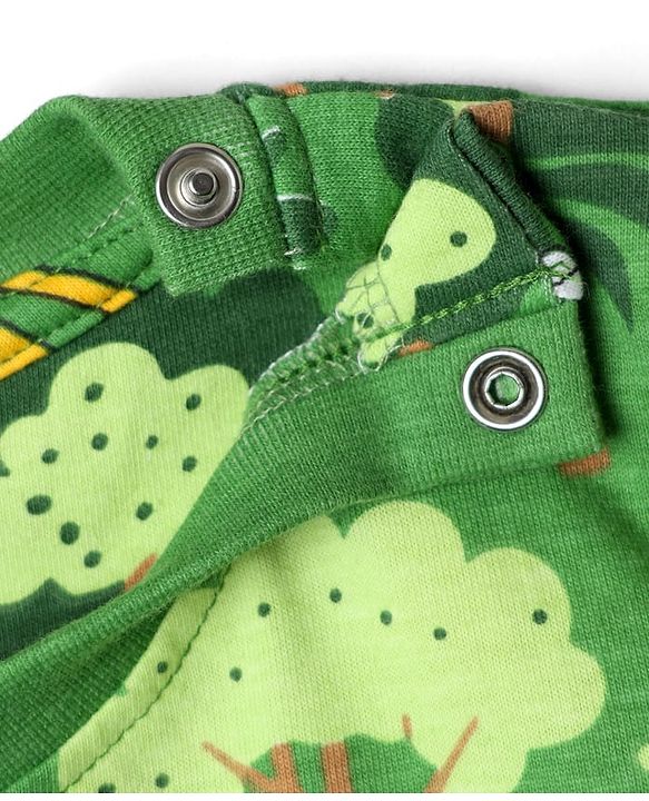 Babyhug Cotton Knit Half Sleeves Co-ords Shorts Night Suit With Lion Print - Green