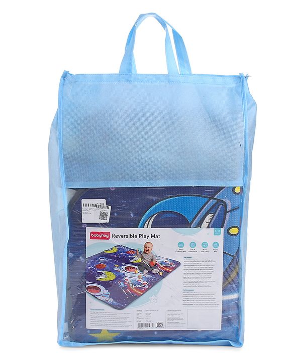 Babyhug Premium Reversible Waterproof Floor mat- 6 ft x 5 ft|Thickness 8 mm|Education Theme|Colorful|Learn and Play Mat|Soft Foam Mat|Baby Massage| Easy to Carry and fold|0-12 Years|BIS Certified