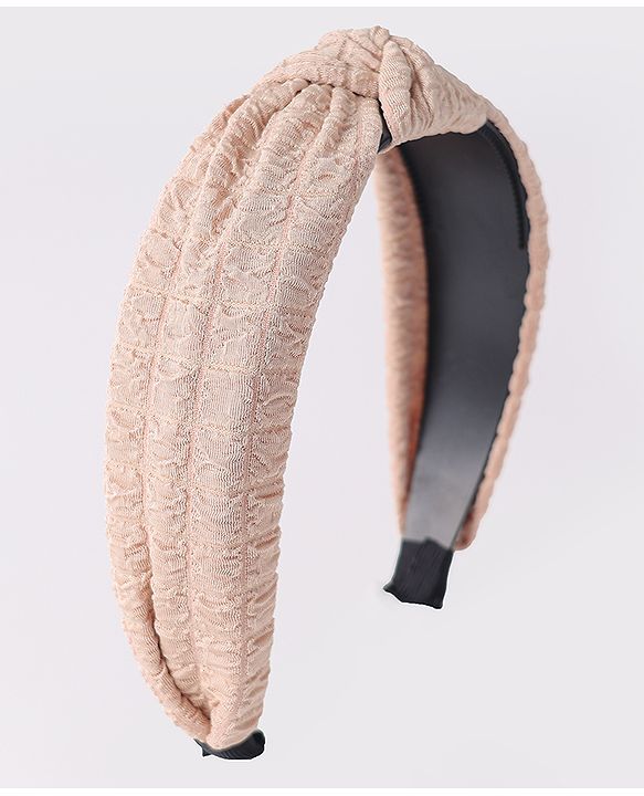 Pine Kids Hair Band Knot Detailing with Textured Design - Light Brown